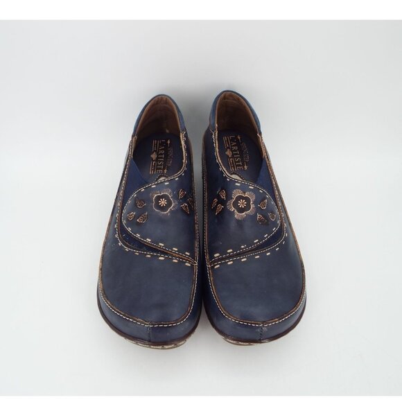 Spring Step L'Artiste Burbank Blue Floral Leather Clogs Size 40 - Picture 3 of 10